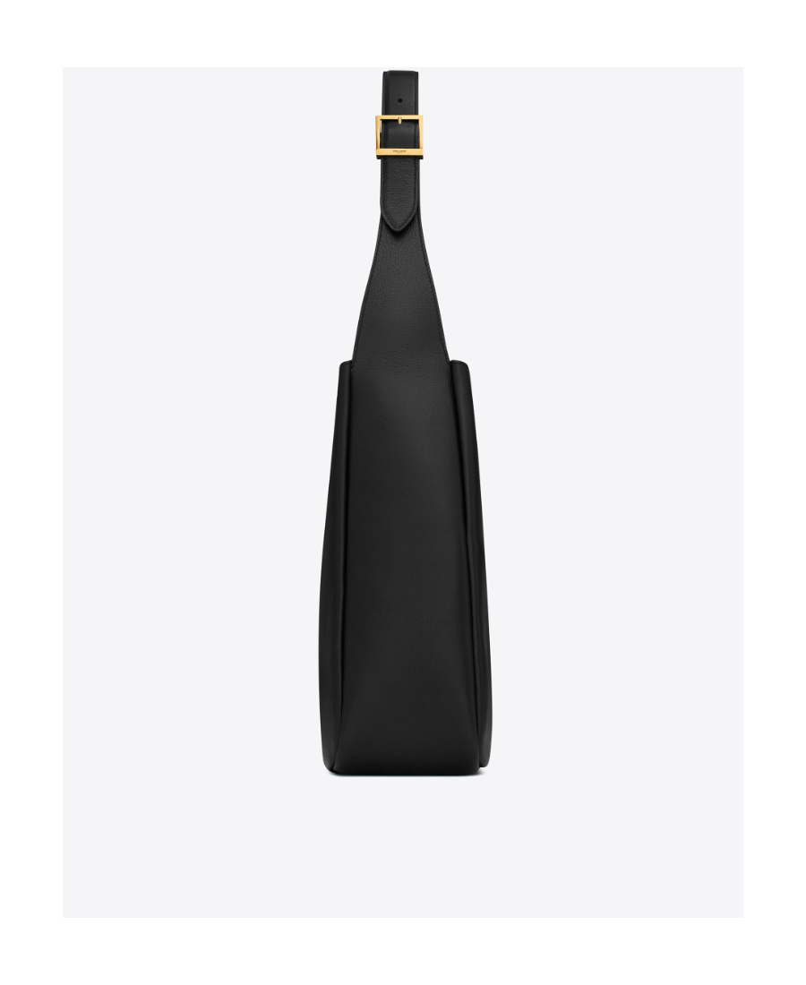 Saint Laurent Black Le 5 7 Leather Shoulder Bag In Black