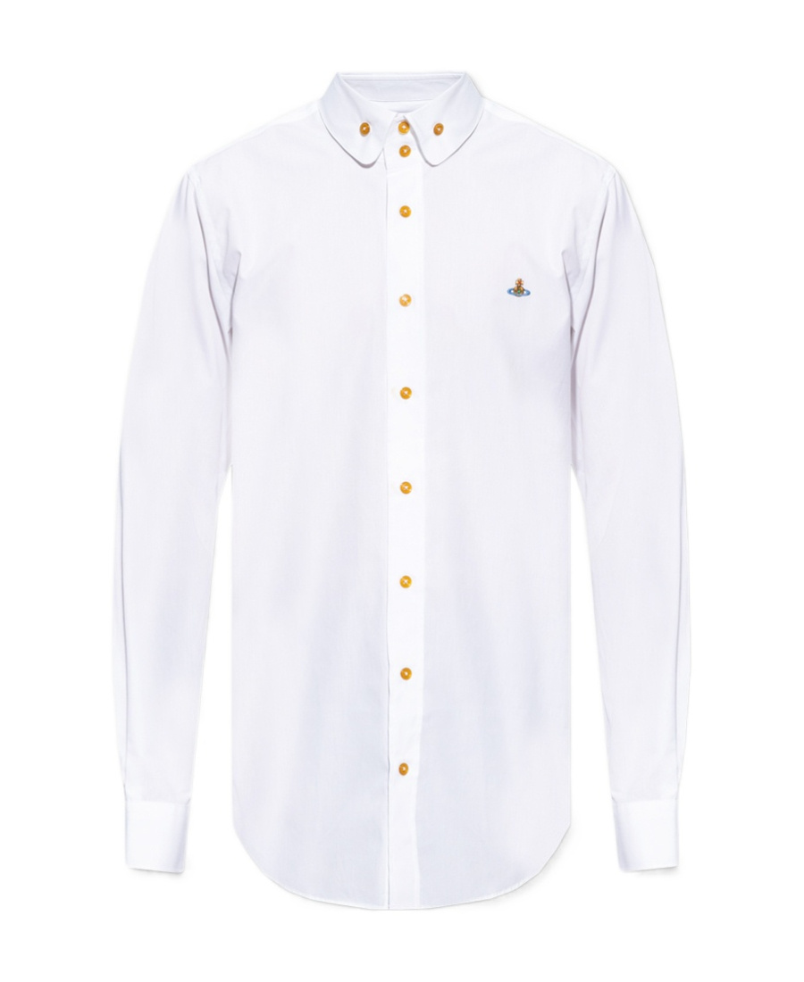 Vivienne Westwood Krall Logo-embroidered Cotton Shirt In White