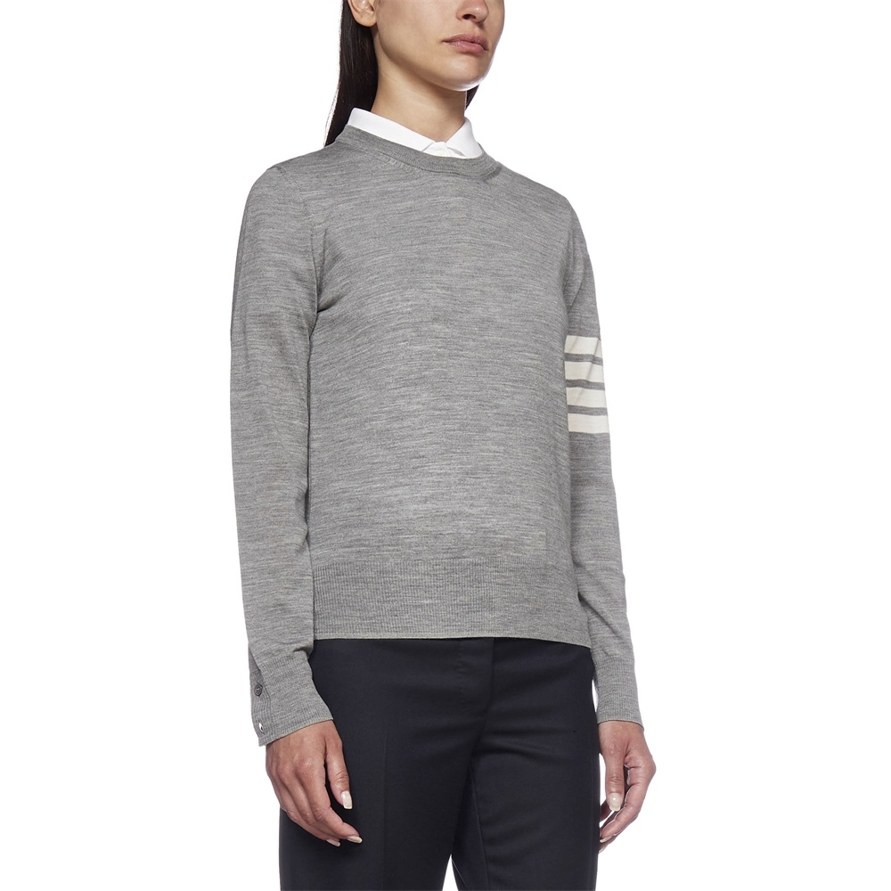 Thom Browne 4-bar Merino Jumper In Gray