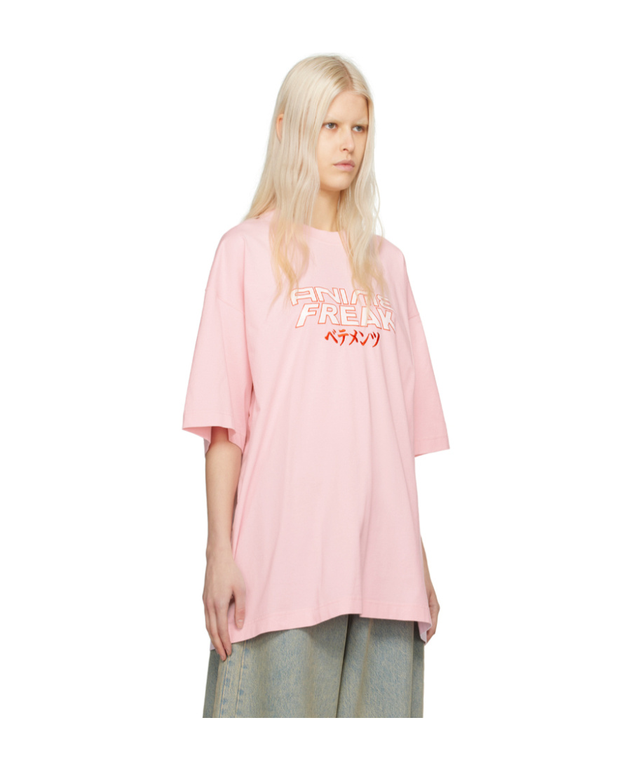 Vetements Slogan-print Cotton T-shirt In Pink