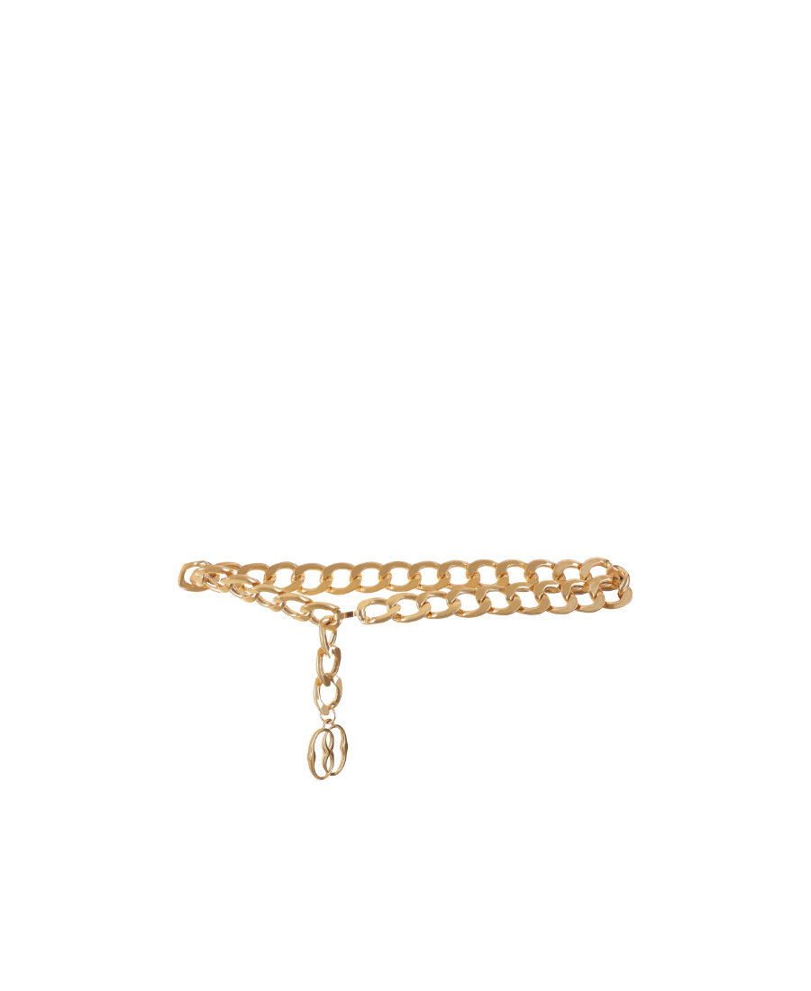 Bally Logo Charm Chain-link Belt In Nude