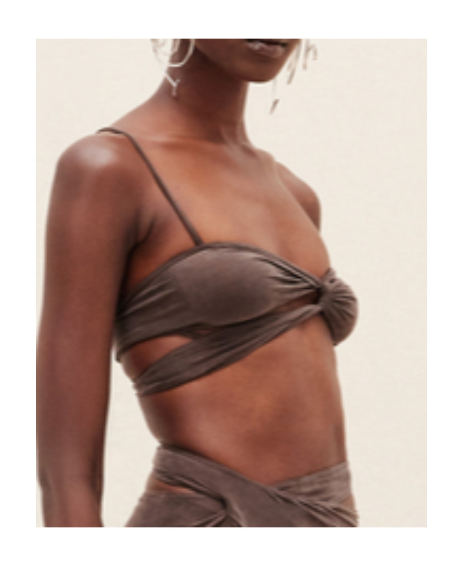 Jacquemus Le Bandeau Asymmetric Top In Black