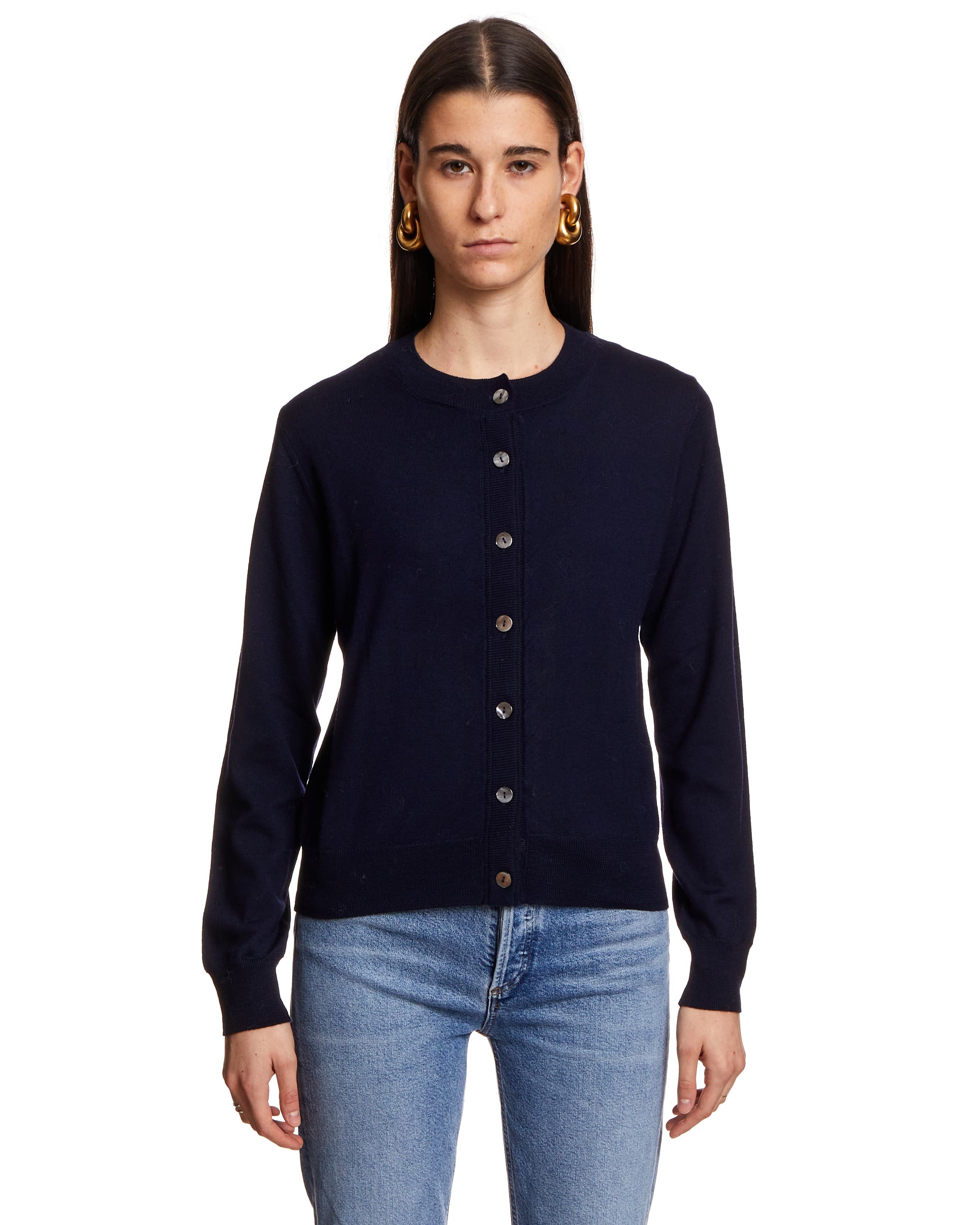 Apc Button-down Knit Cardigan In Black