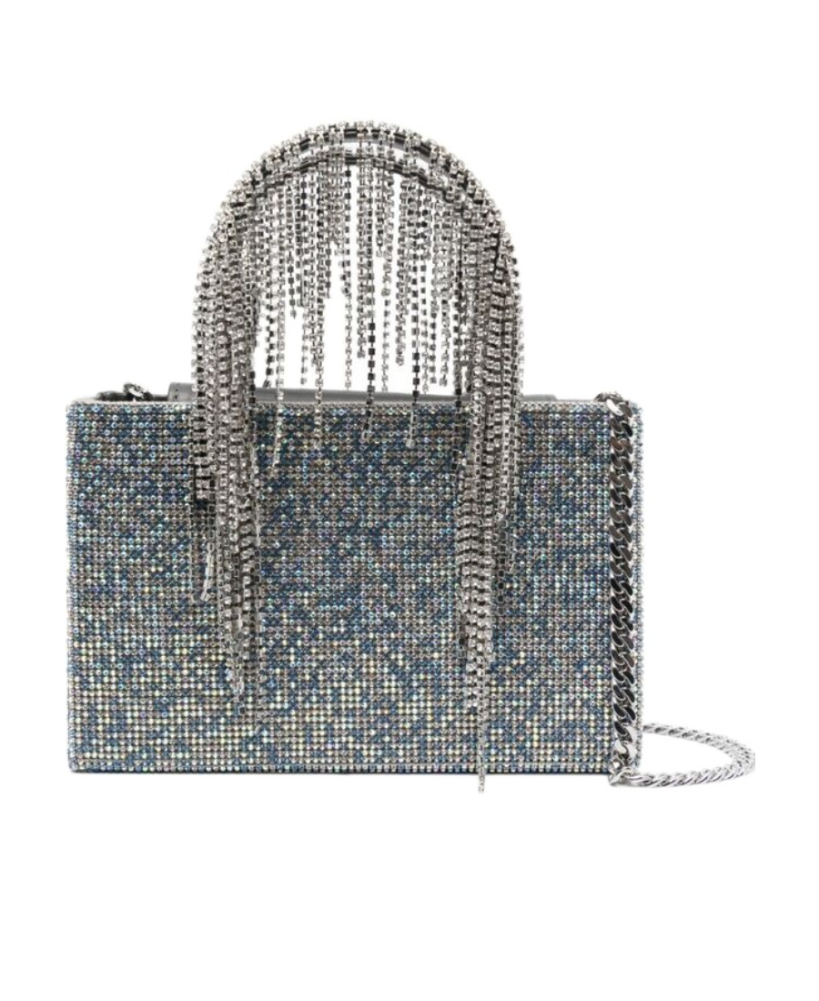 Kara Mini Rhinestone Shoulder Bag In Gray