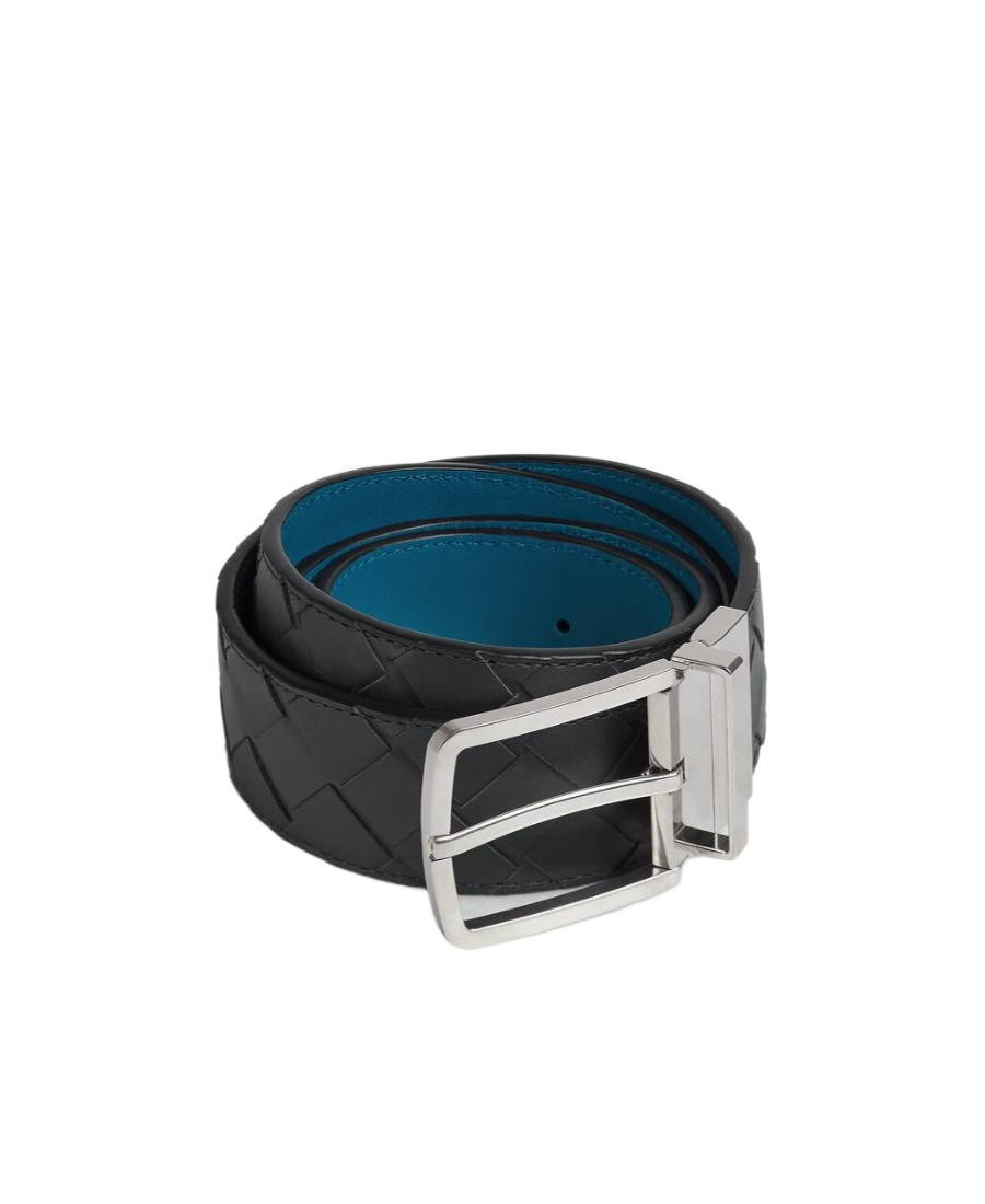 Bottega Veneta Intrecciato Reversible Belt In Black