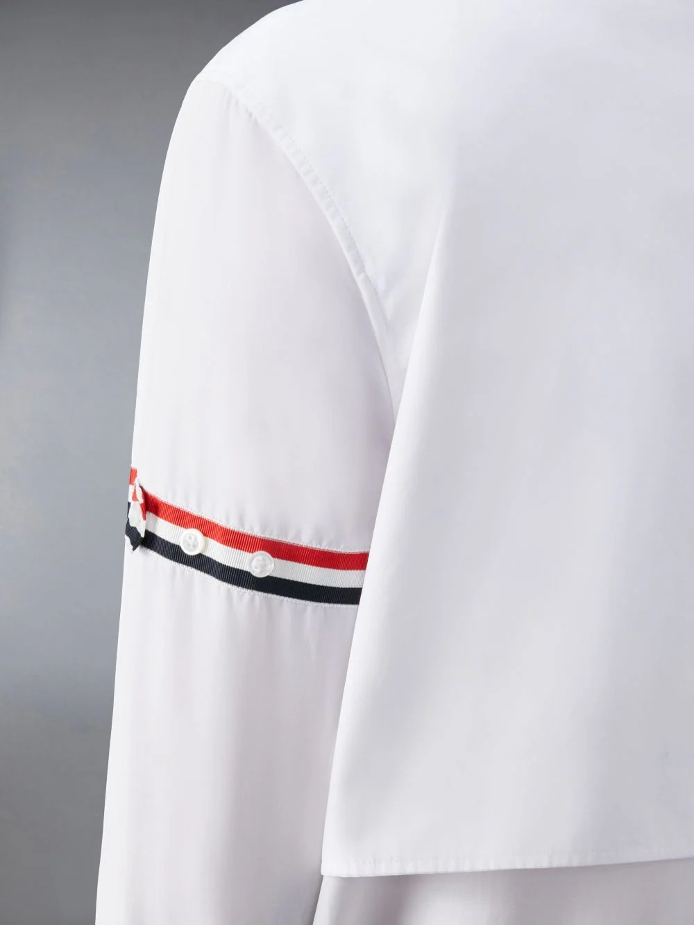 Thom Browne Rwb-stripe Cotton Shirt Dress - Women's - Cotton In White