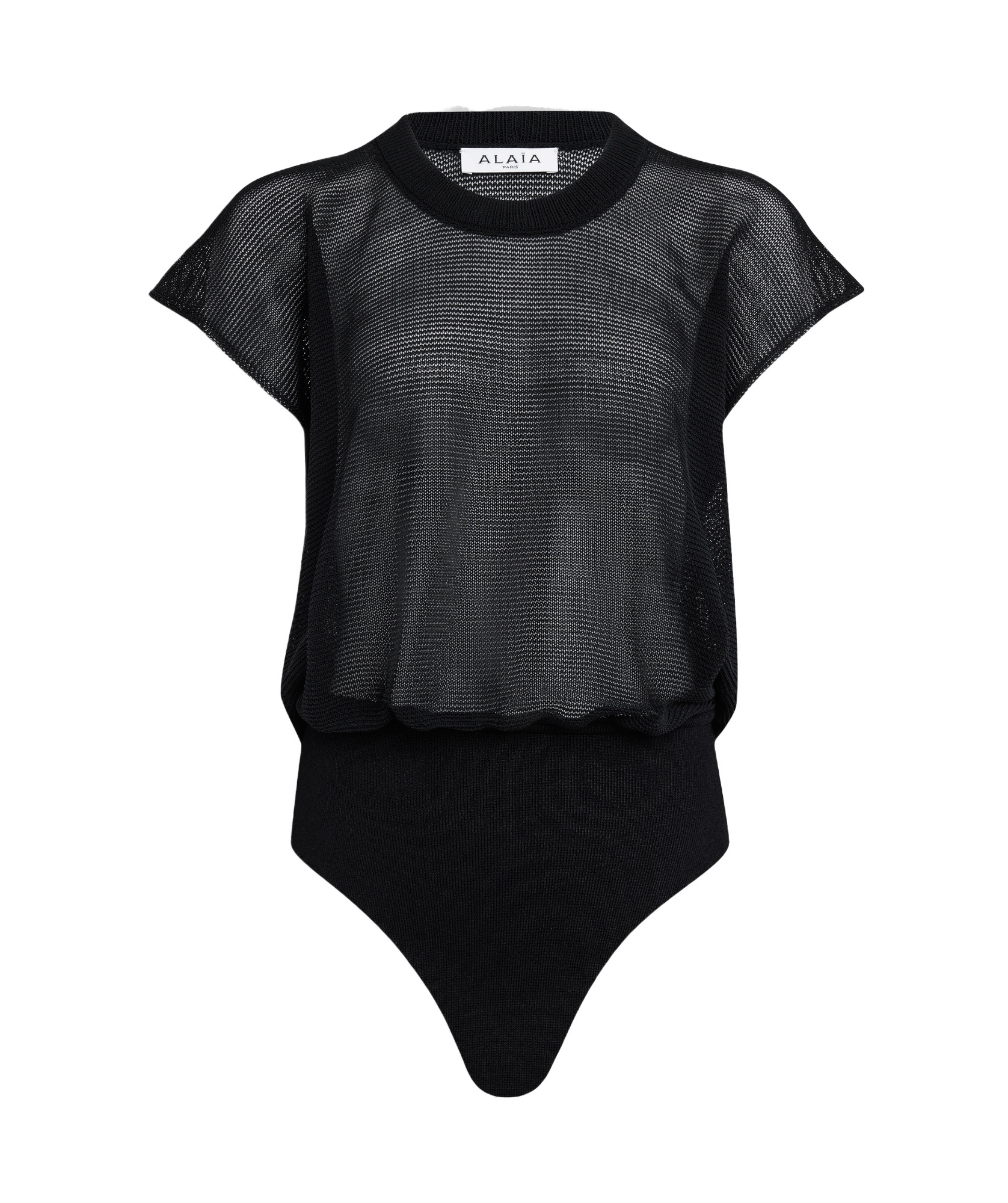 Alaïa Round-neck Knitted Jumpsuit In Black