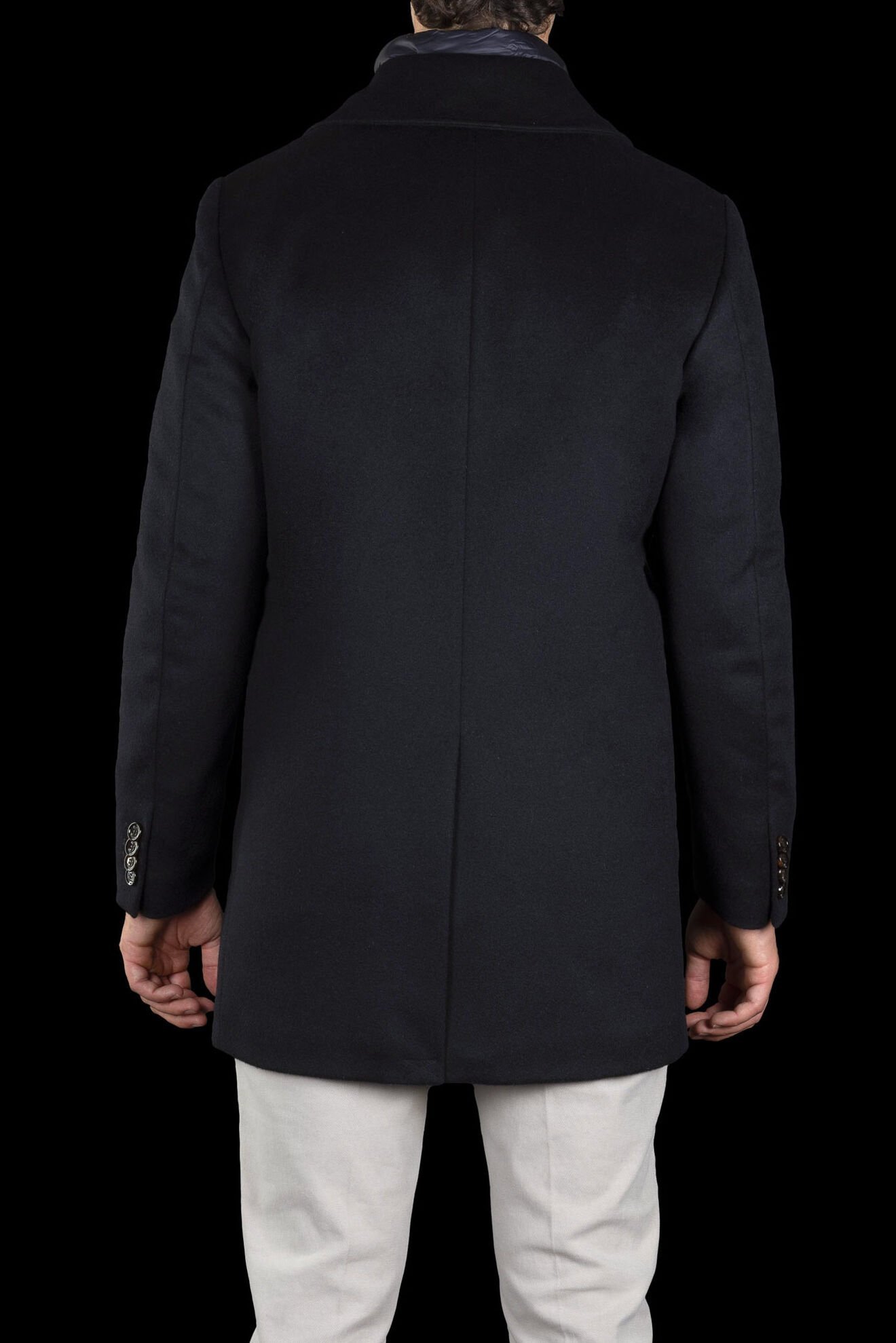 Moorer Layered Single-breasted Wool Coat In Black