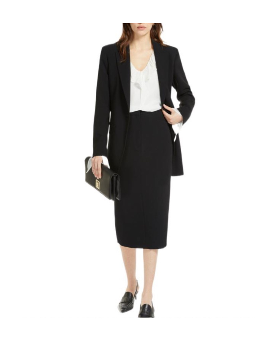 Max Mara Logo Suit Jacket In Black