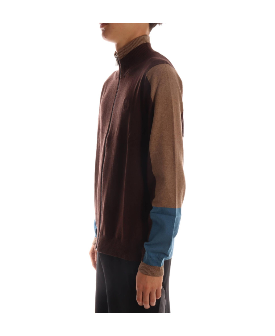 PAUL SMITH COLOUR-BLOCK ZIP-UP CARDIGAN