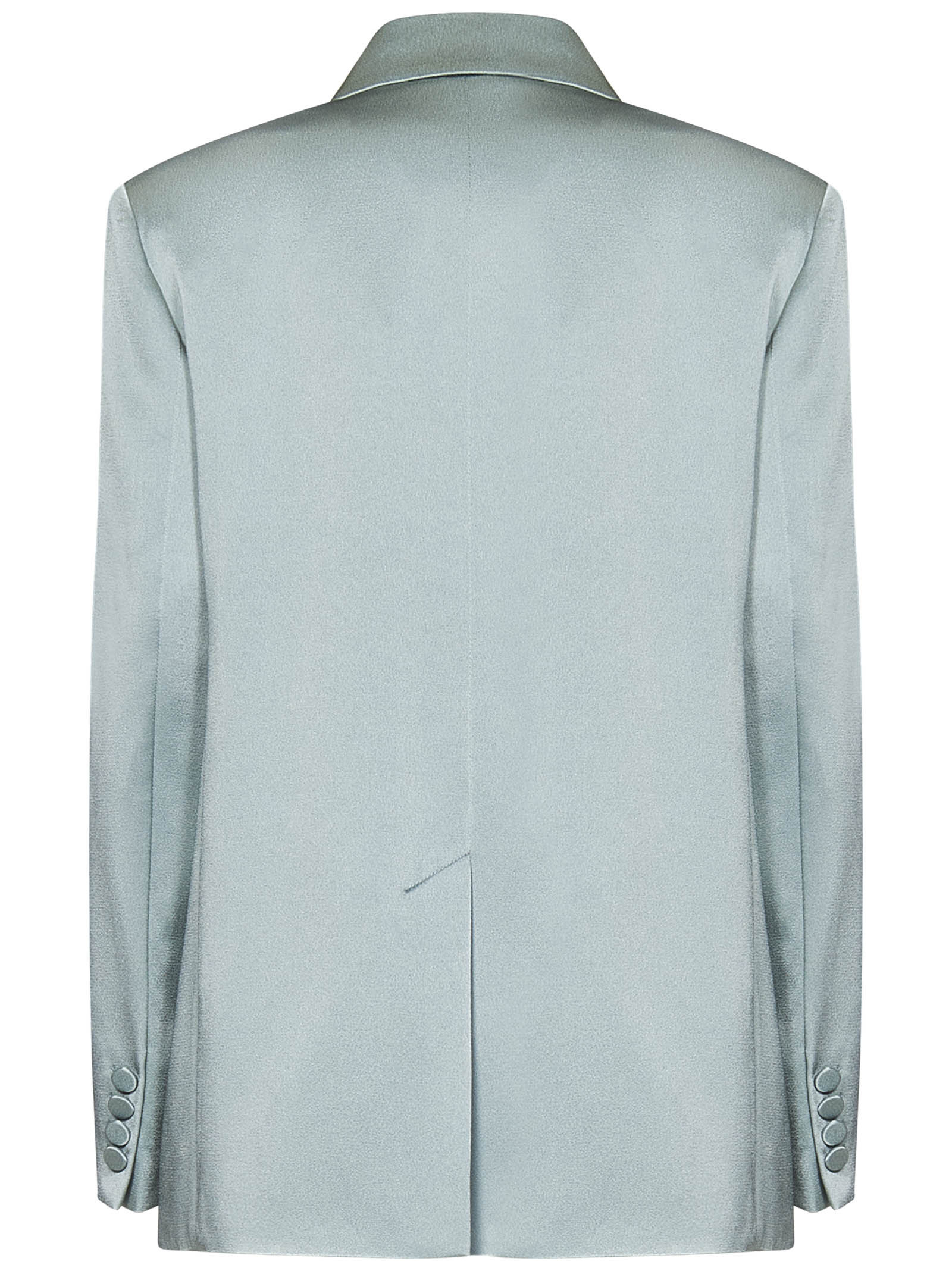 Shop Max Mara Studio Teiera Double-breasted Blazer In Gray