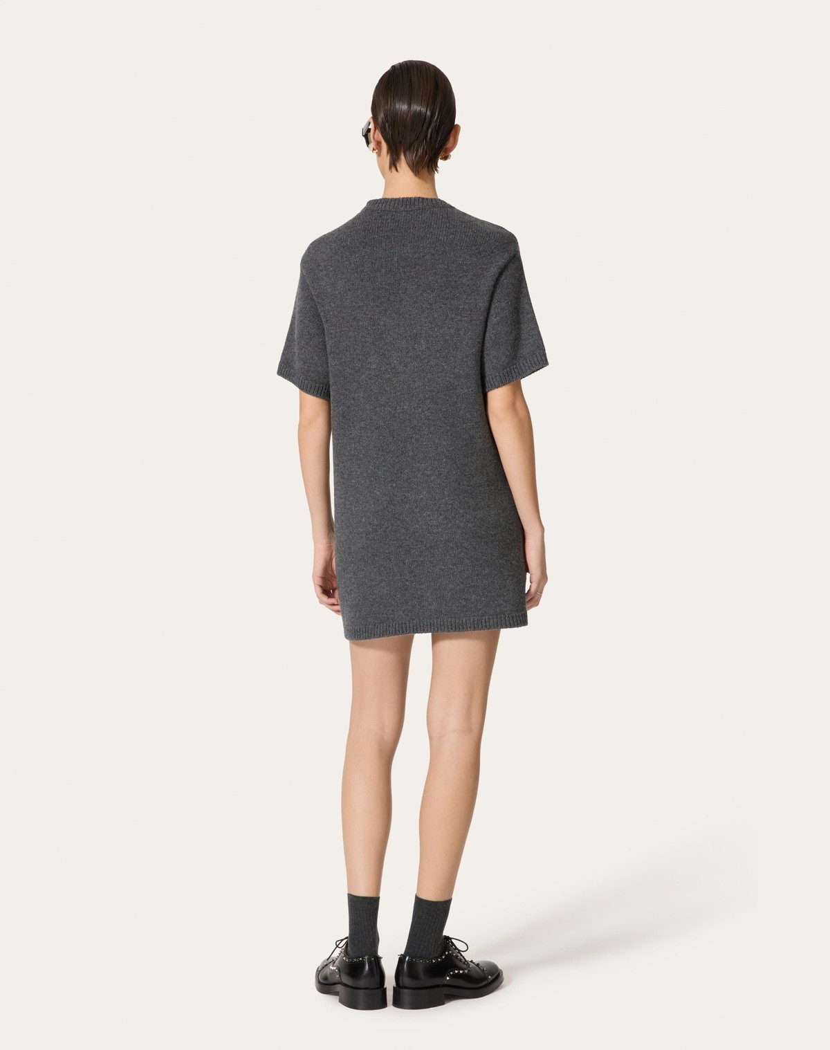 Valentino Virgin Wool Sweater Dress In Black