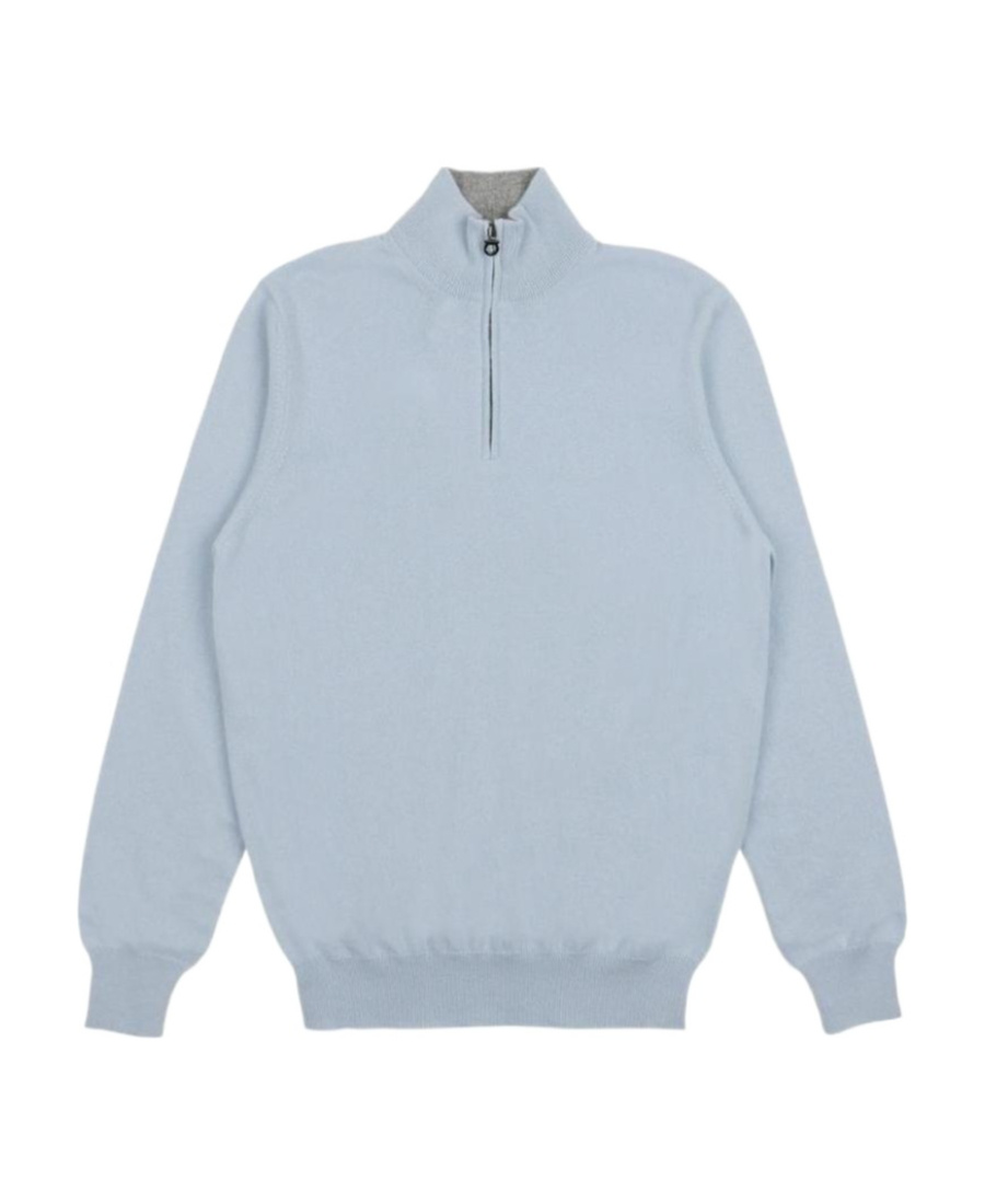 Ferragamo Semi-zipper Sweater In Gray