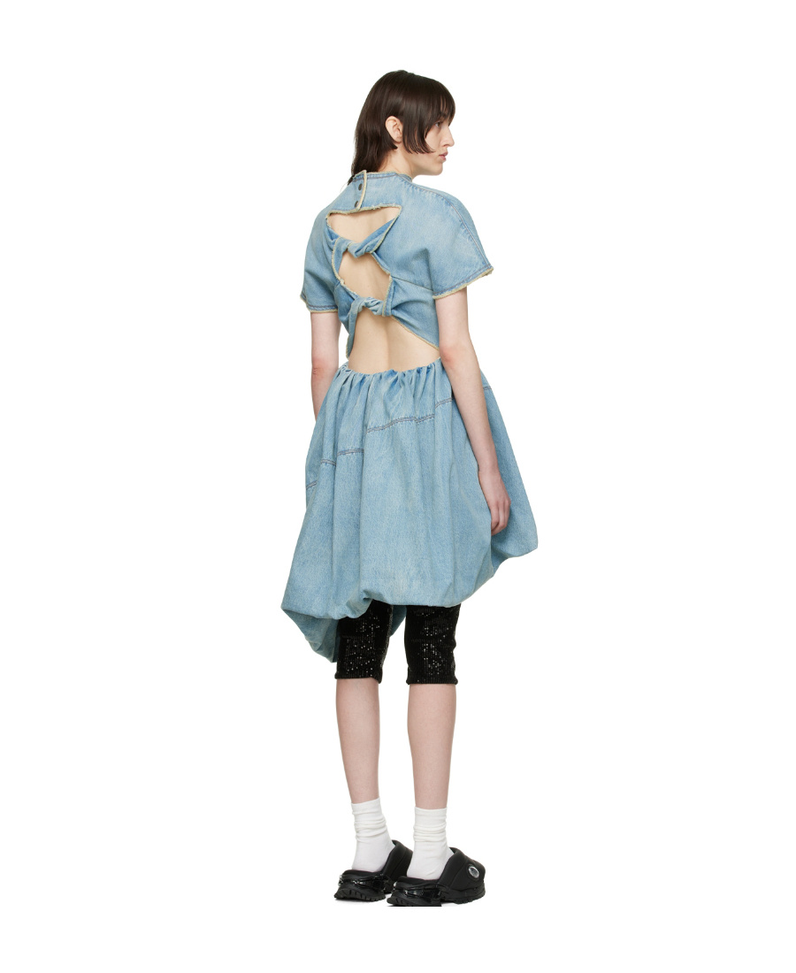 We11 Done Blue Denim Mini Dress In Blue