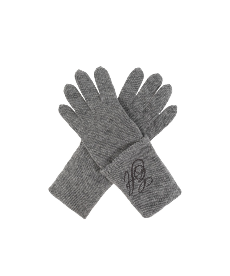 Emporio Armani Logo Gloves In Gray