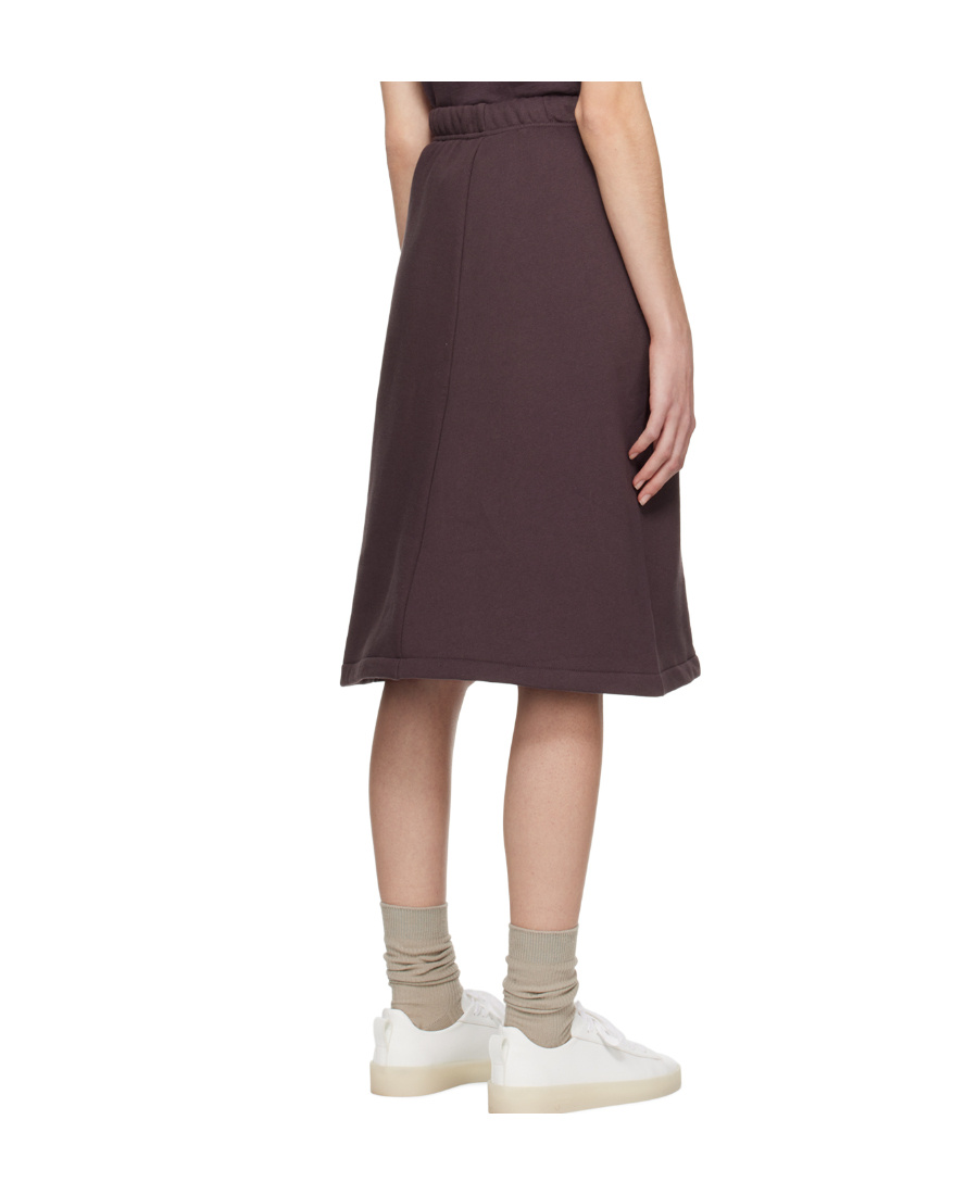 Essentials Purple Drawstring Midi Skirt In Black