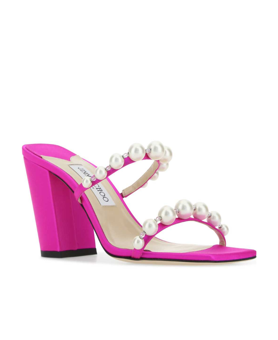 Jimmy Choo Amara Satin 85mm Sandals In Pink