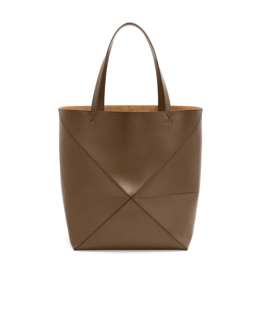Loewe Puzzle Fold Large Tote Bag In Brown