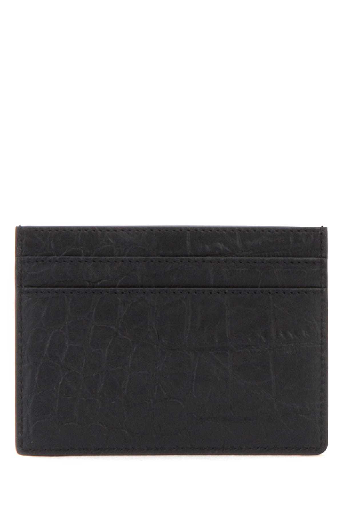 Saint Laurent Men's Monogram Credit Card Holder In Black