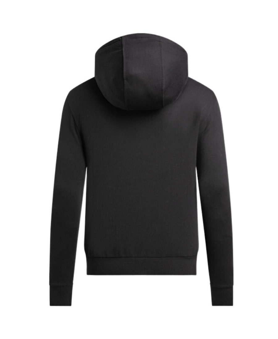 Ea7 Logo Hooded Casual Jacket In Black