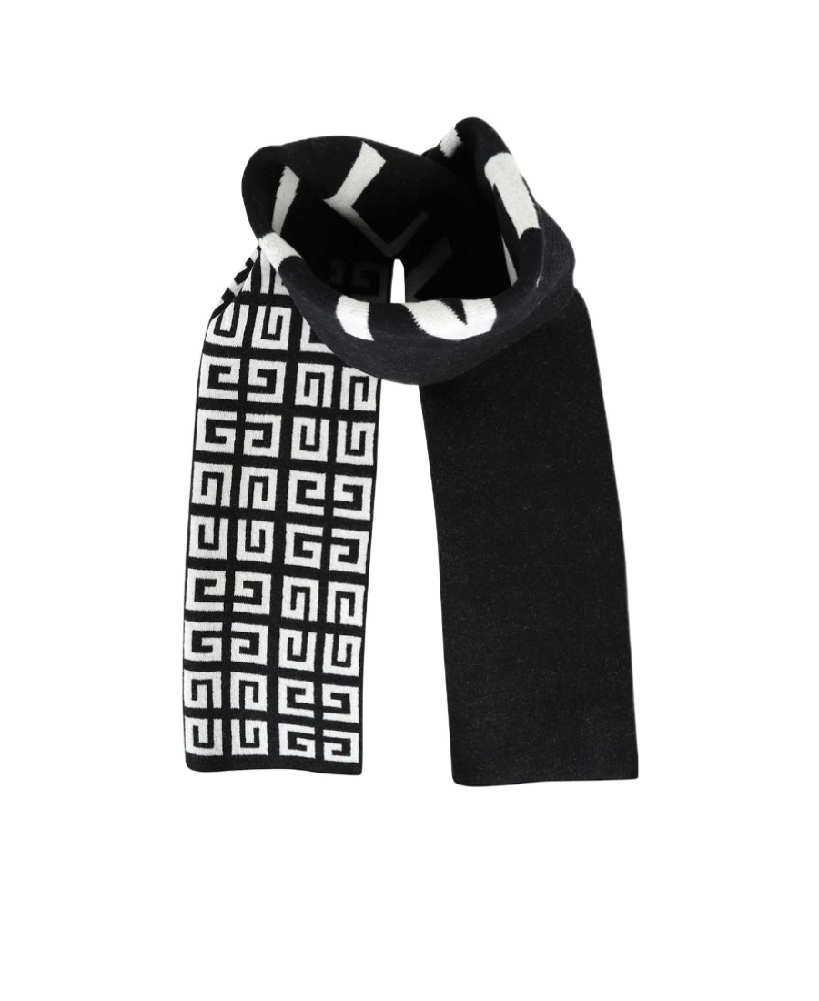 Givenchy Reversible Logo-intarsia Scarf In Black