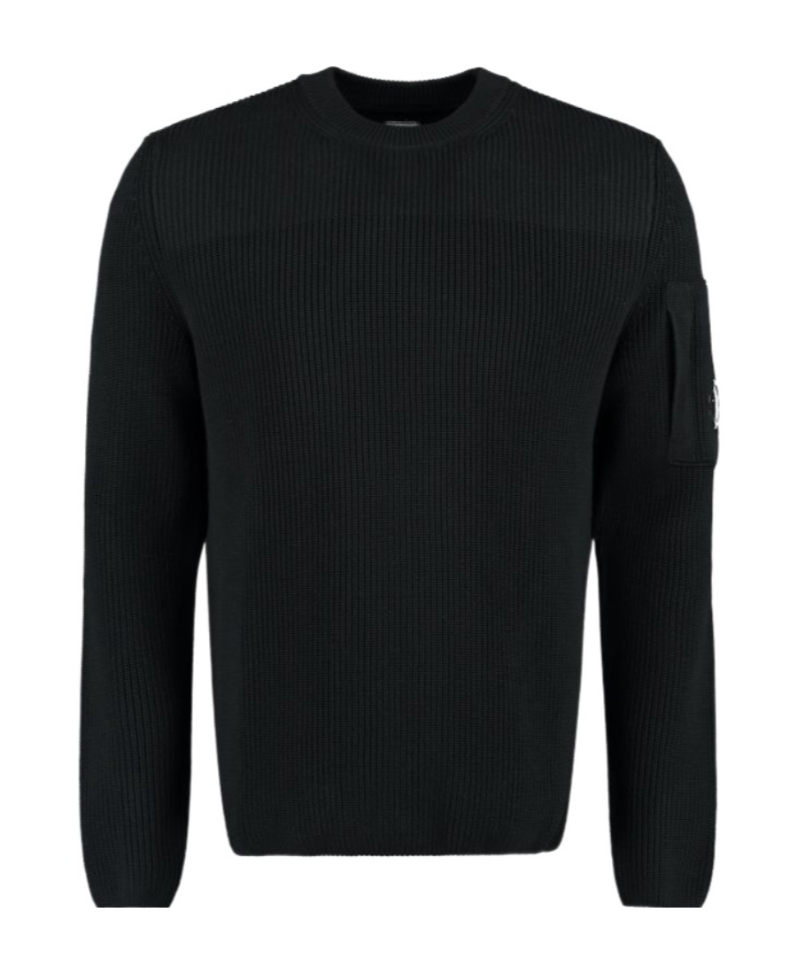 C.p. Company Round-neck Long-sleeved Sweater In Black