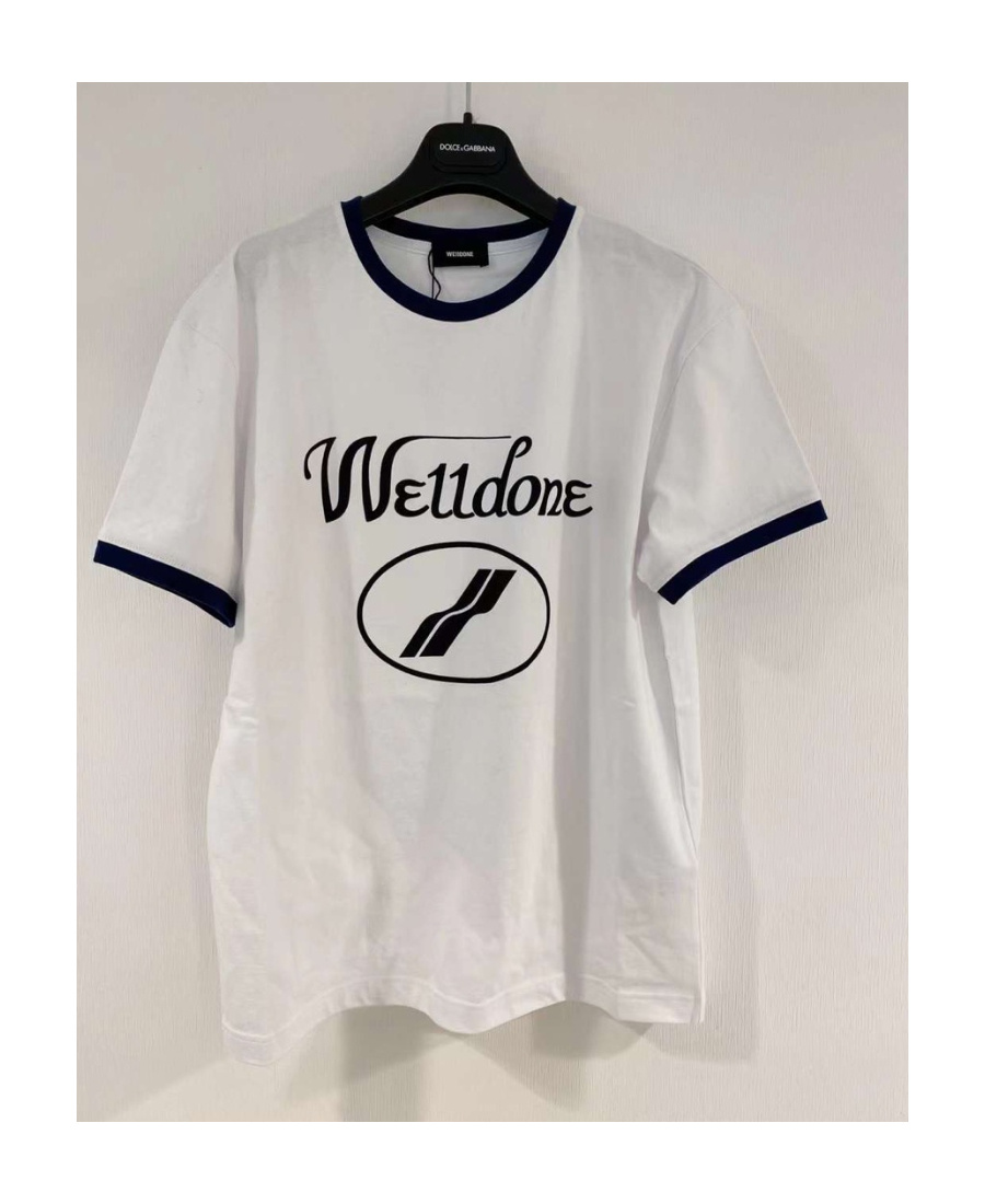 We11 Done Logo-print Ringer T-shirt In White