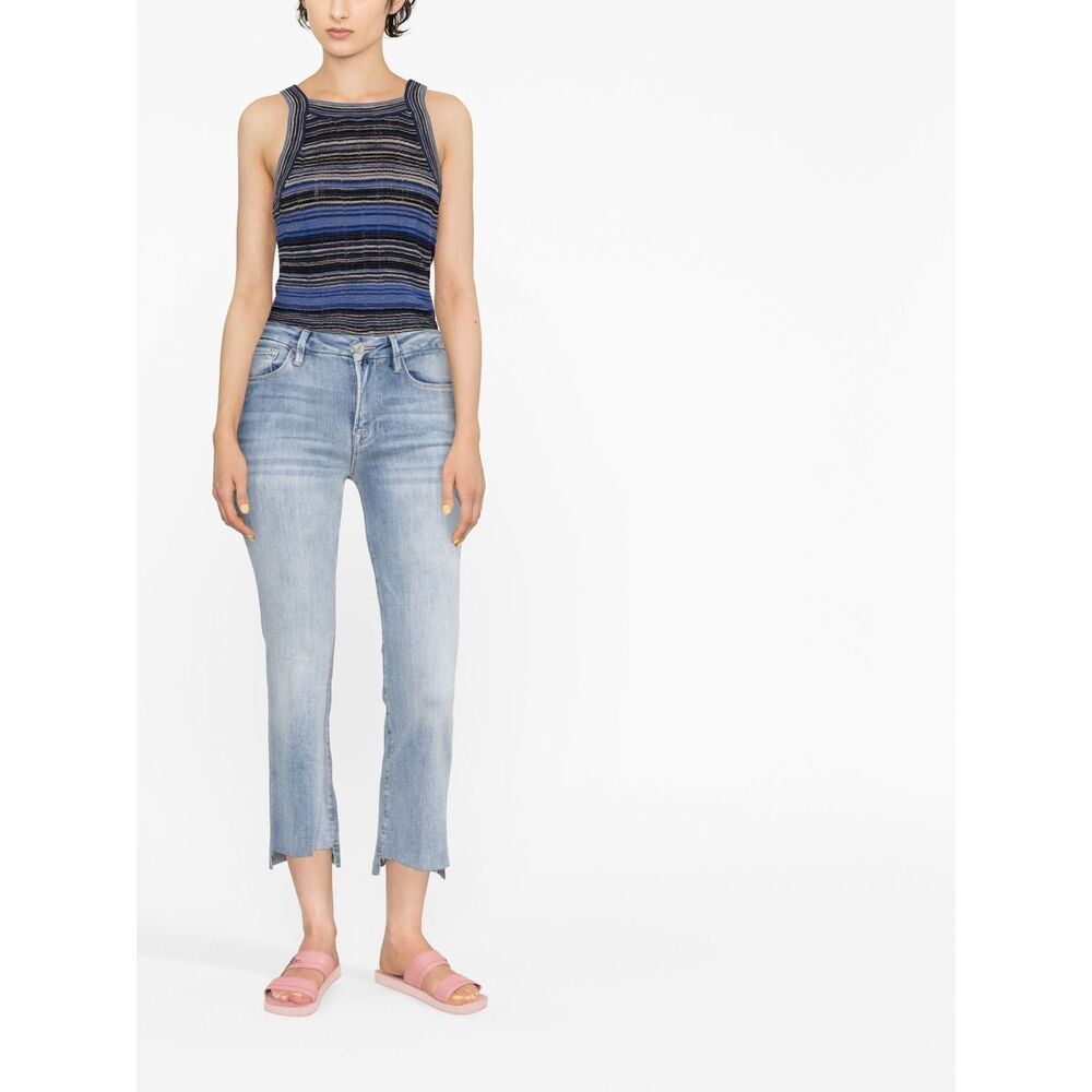 Frame Cropped-leg Jeans In Blue