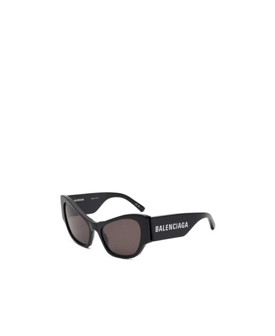 Shop Balenciaga Cat-eye Logo Sunglasses In Black