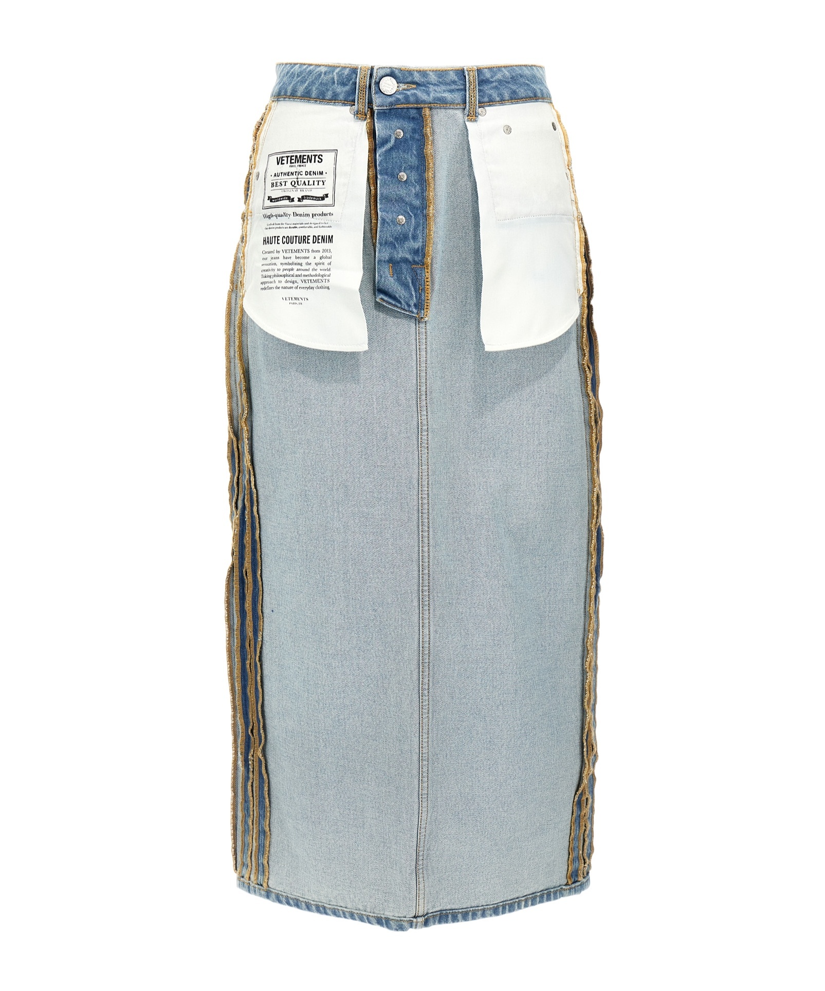 Vetements Reversible High-waisted Patch Pocket Skirt In Gray