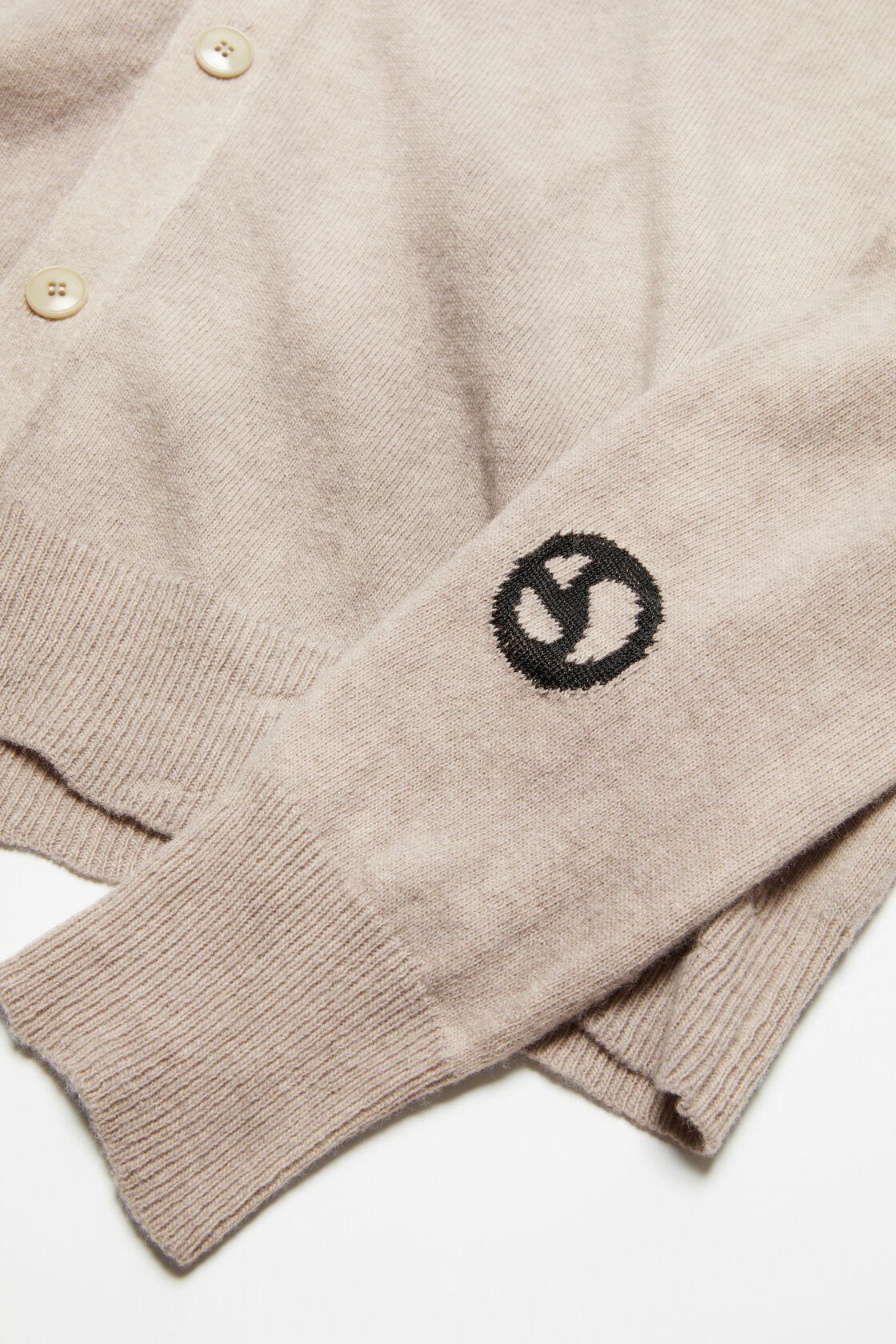 Acne Studios Crew-neck Knitted Cardigan In Nude