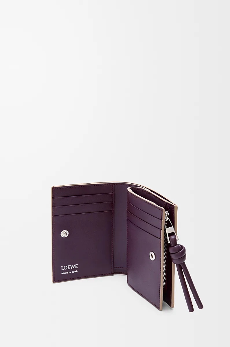 Loewe Knot Compact Wallet In Shiny Nappa Calfskin