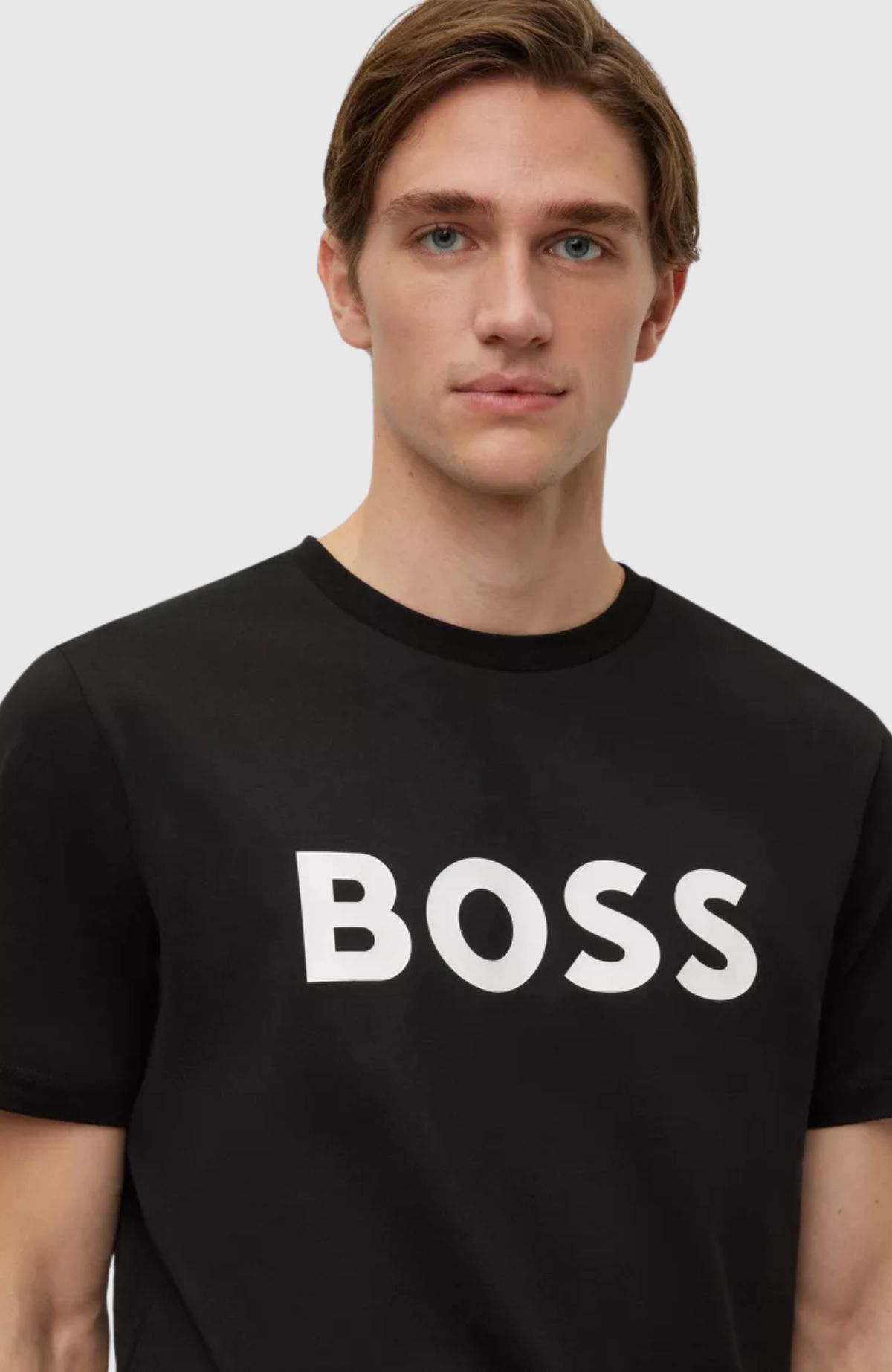 Hugo Boss Boss Tiburt 354 Logo Print T Shirt In Black