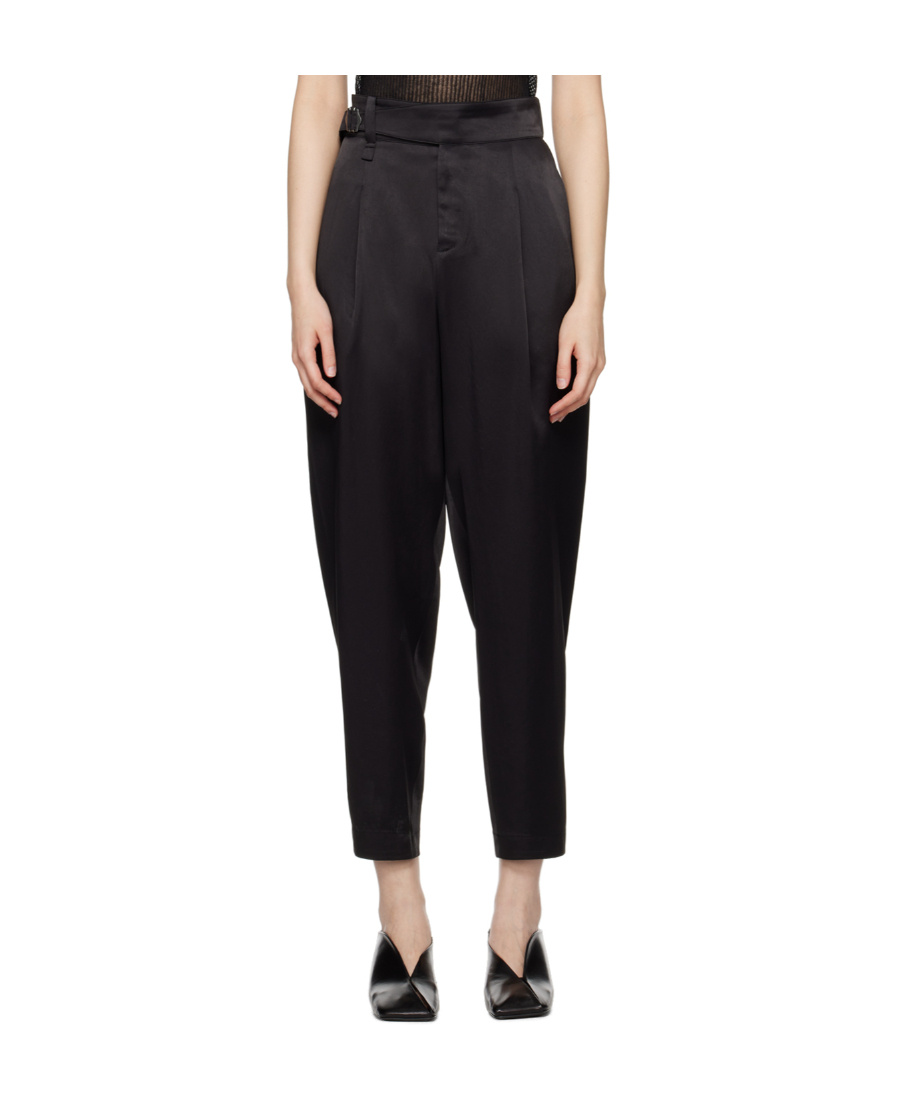 Issey Miyake Pleat-detail Cropped Trousers In Black