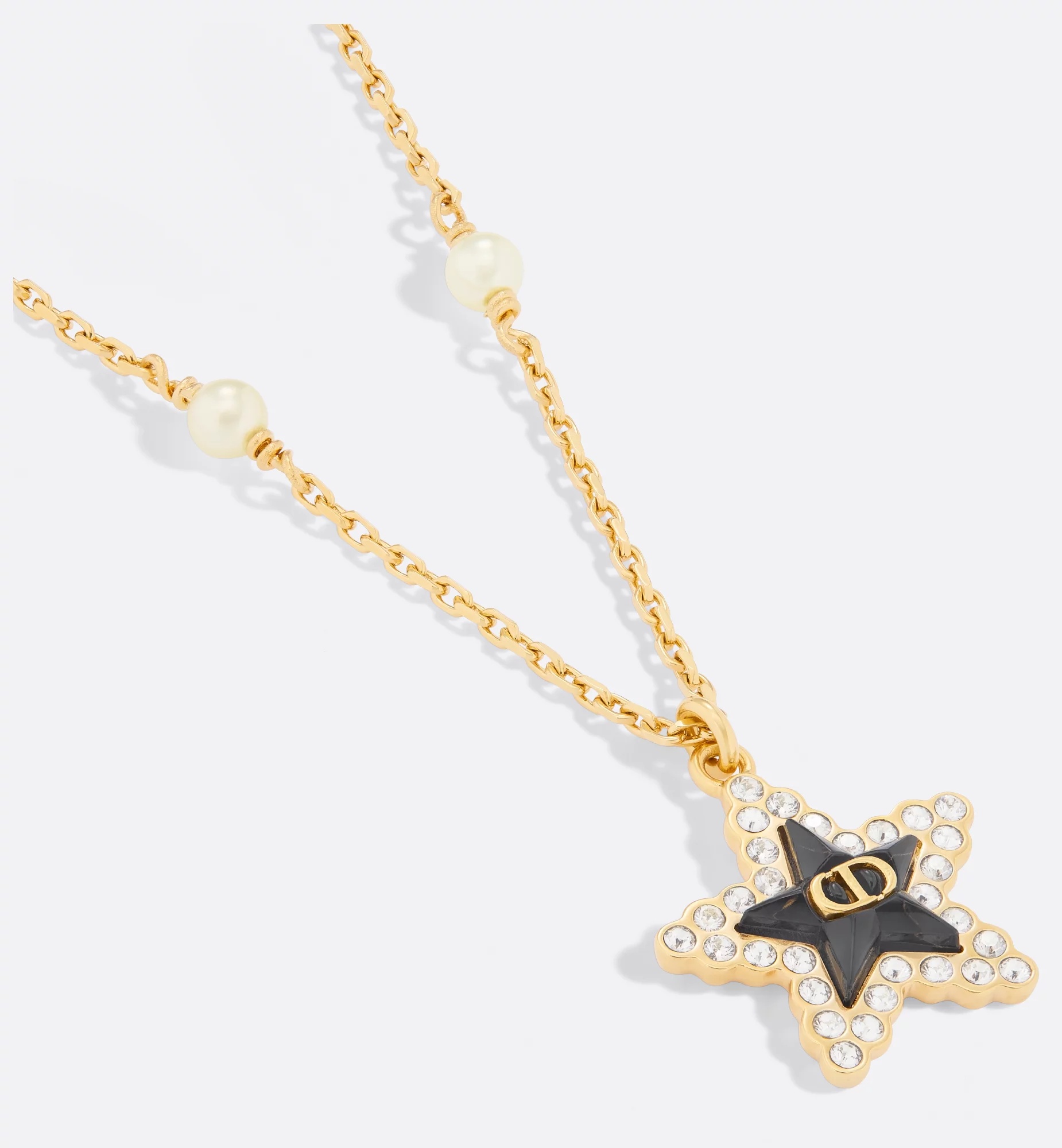 Dior Petit Cd Lucky Baroque Necklace In Black