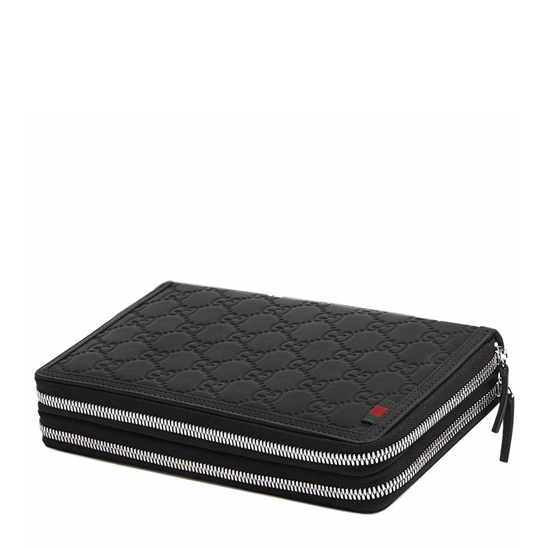 Gucci Double G Embossed Purse In Black