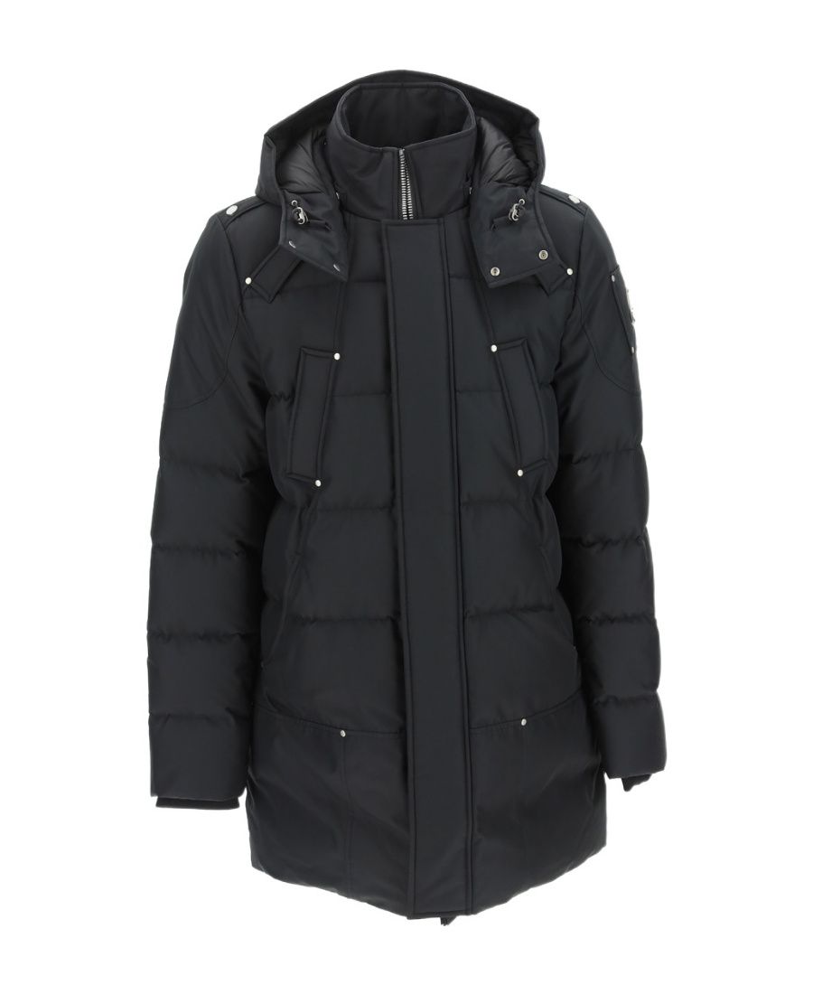 Moose Knuckles Detachable-hood Padded Coat In Black