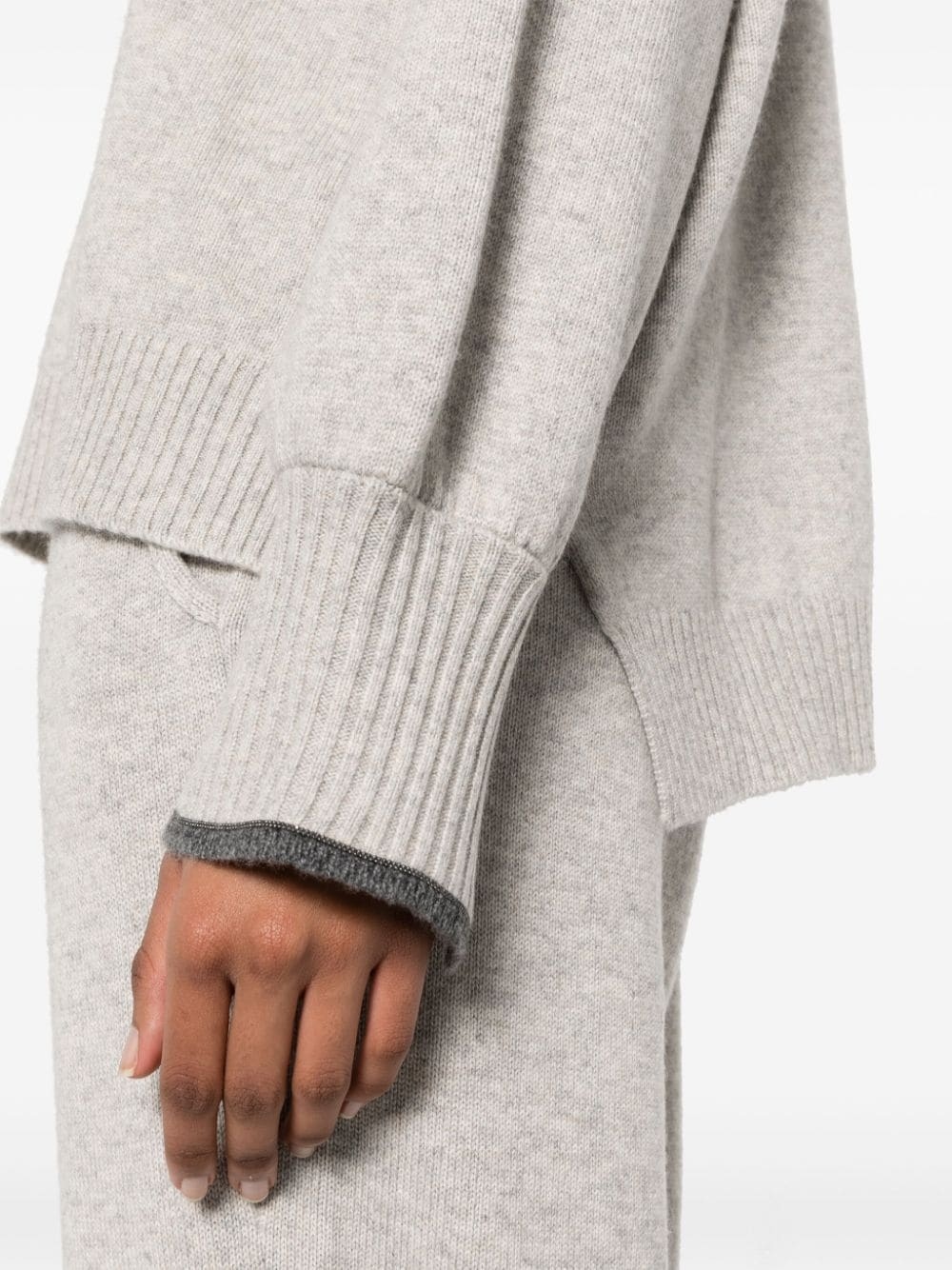 Brunello Cucinelli Mélange Cashmere Jumper In White