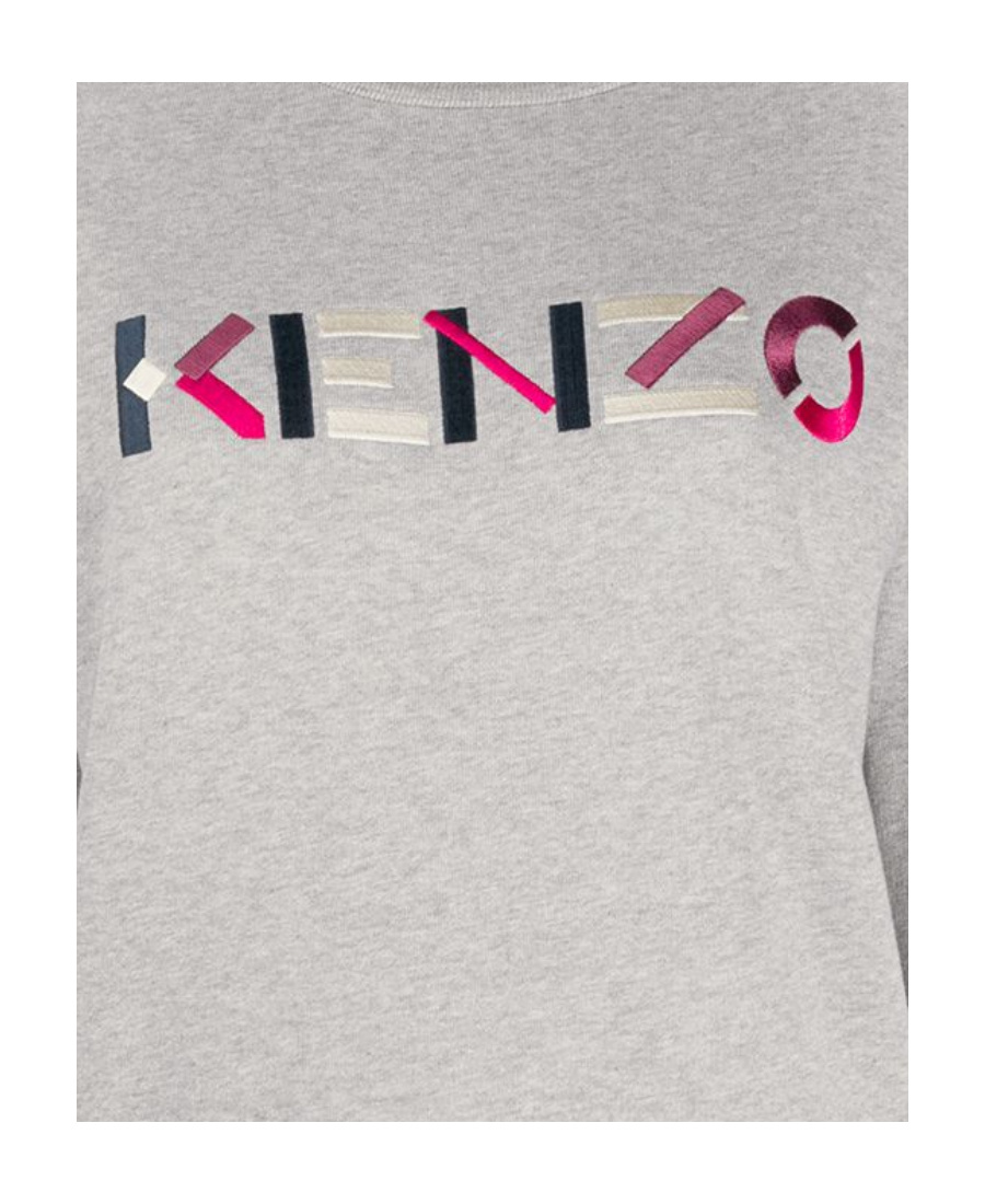 Kenzo Embroidered Logo Sweatshirt In Gray