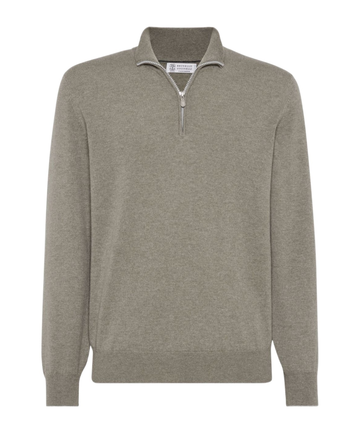 Brunello Cucinelli Zip-fastening Cashmere Polo Shirt In Green