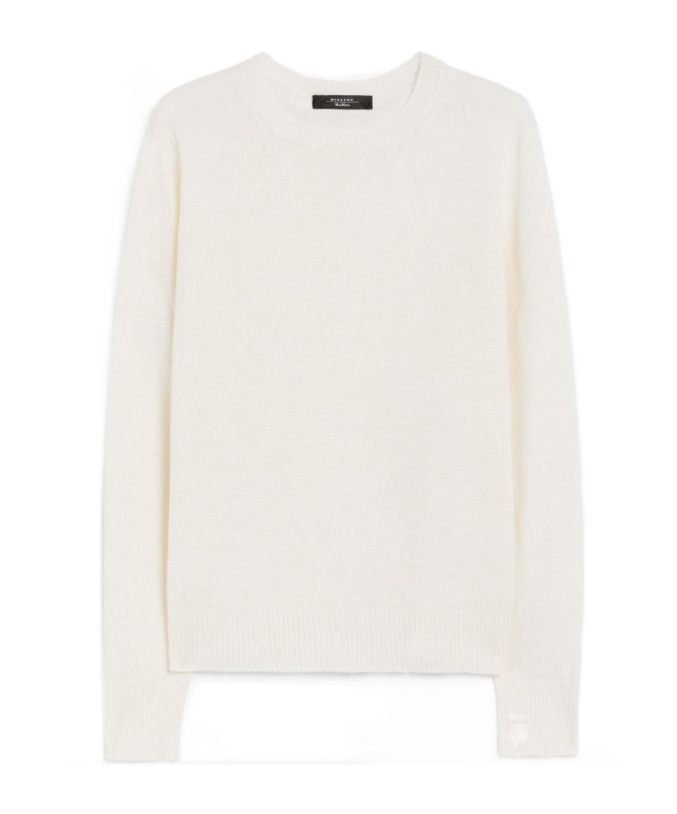 Weekend Max Mara Long Sleeve Linen Pullover In White