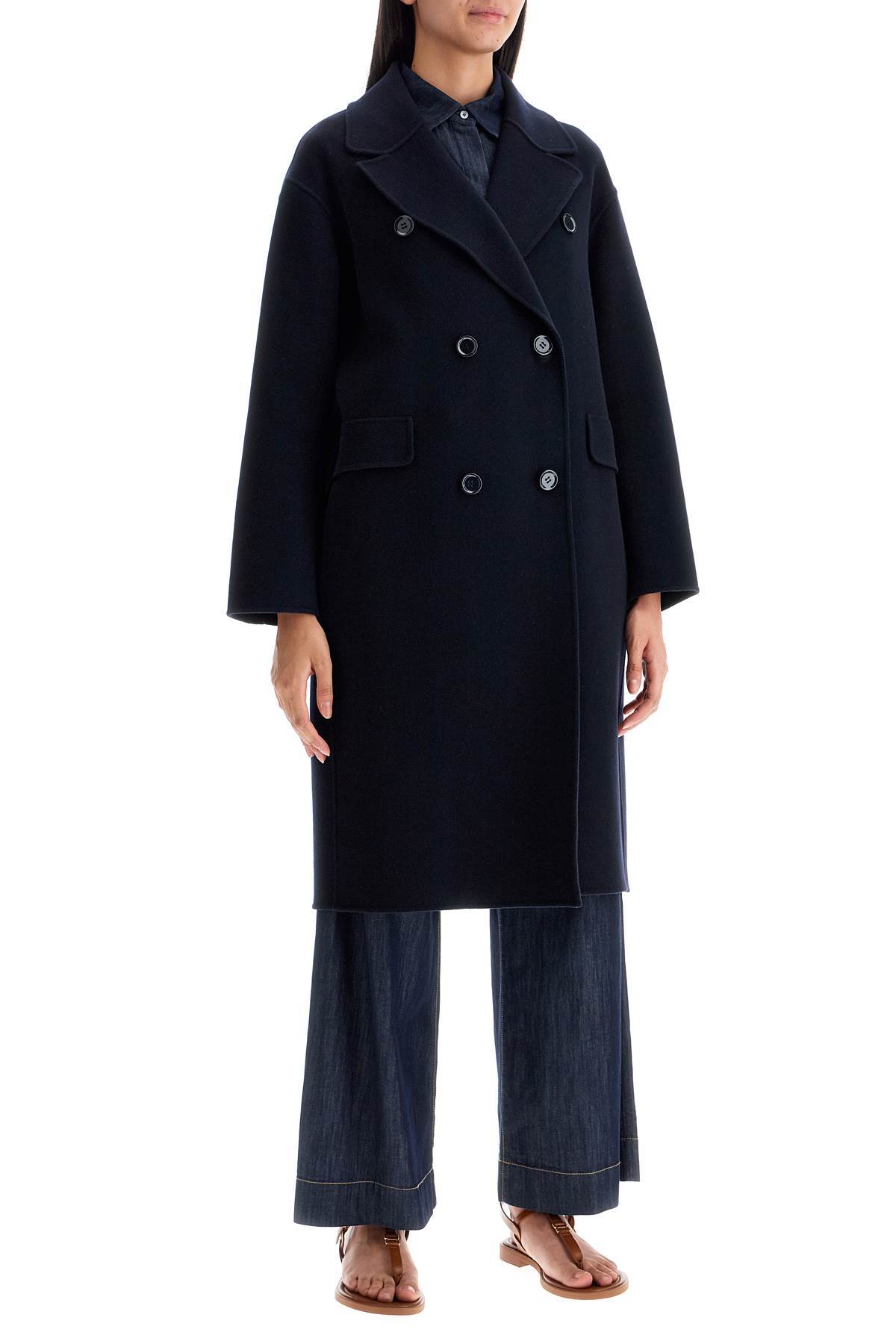 Max Mara Double-breasted Coat In Black