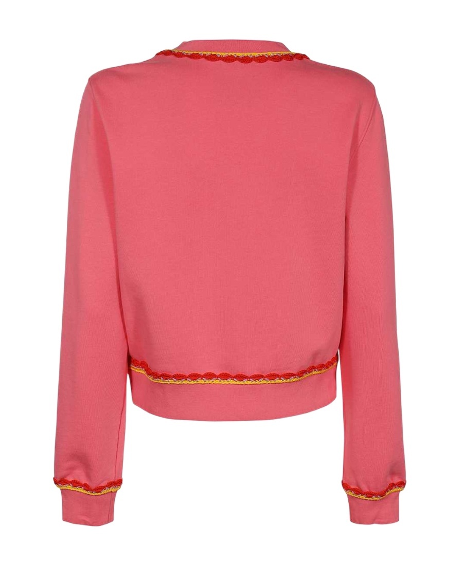 Moschino Long-sleeved Round-neck Sweater In Pink