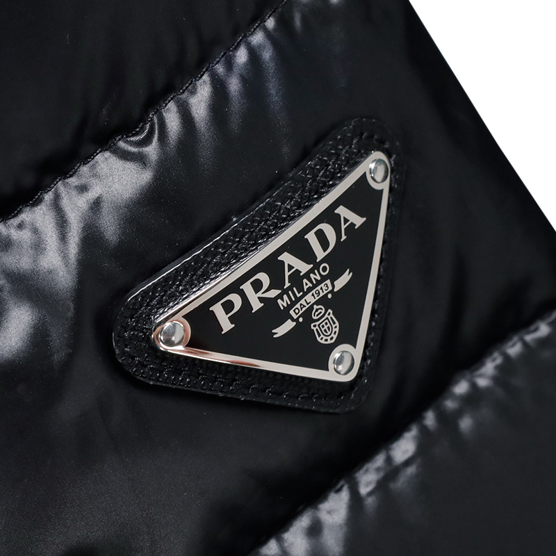 Prada Quilted Down Jacket In Black