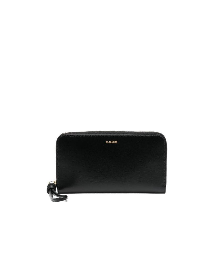 JIL SANDER LOGO-LETTER ZIP WALLET 