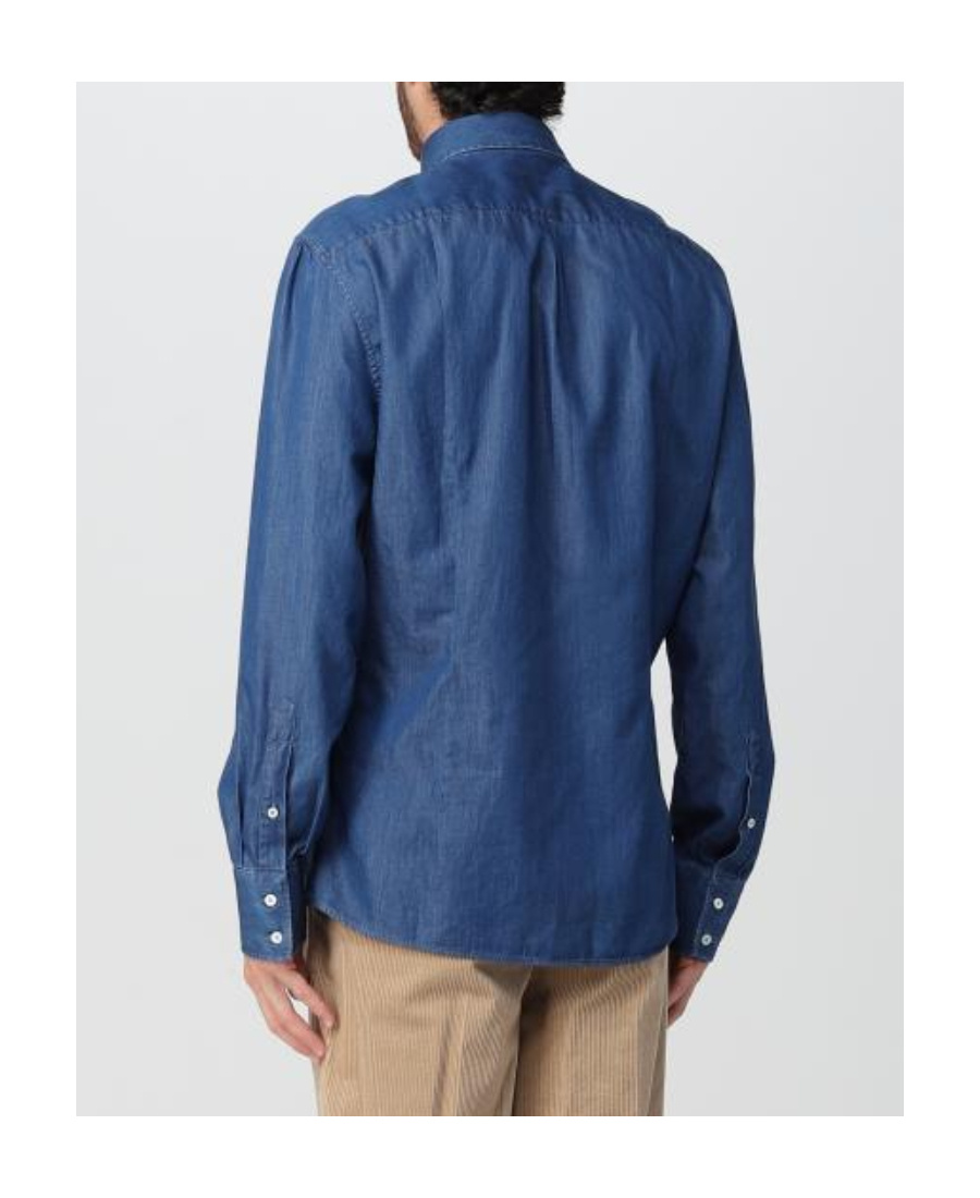 Brunello Cucinelli Collared Shirt Buttons Sleeves In Blue