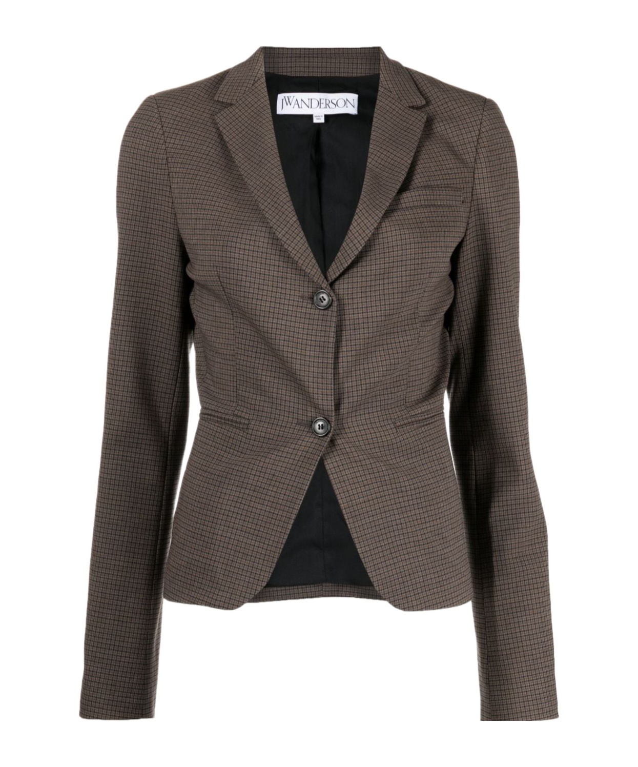 Jw Anderson Check-print Virgin Wool Blazer In Black