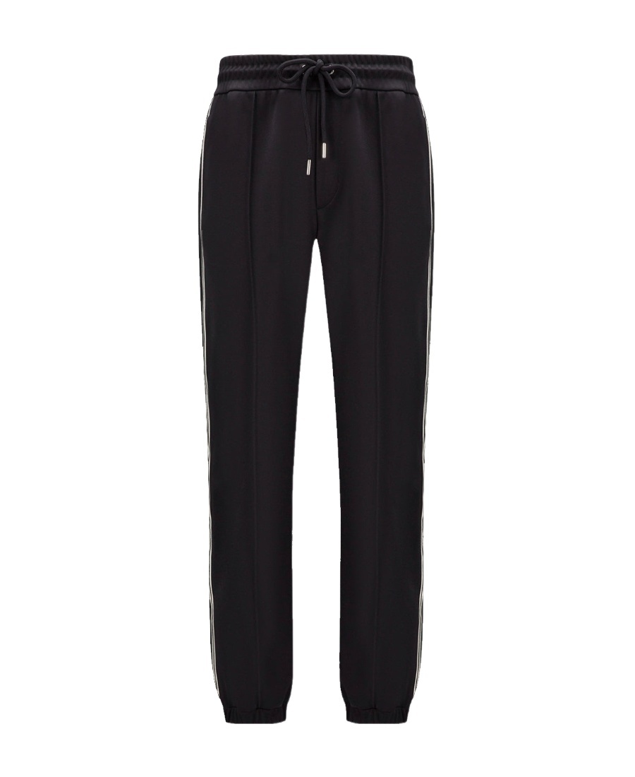 Moncler Side-stripe Track Pants In Black