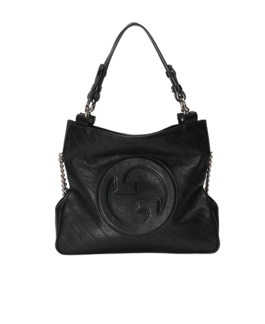 Gucci Interlocking G Leather Tote Bag In Black