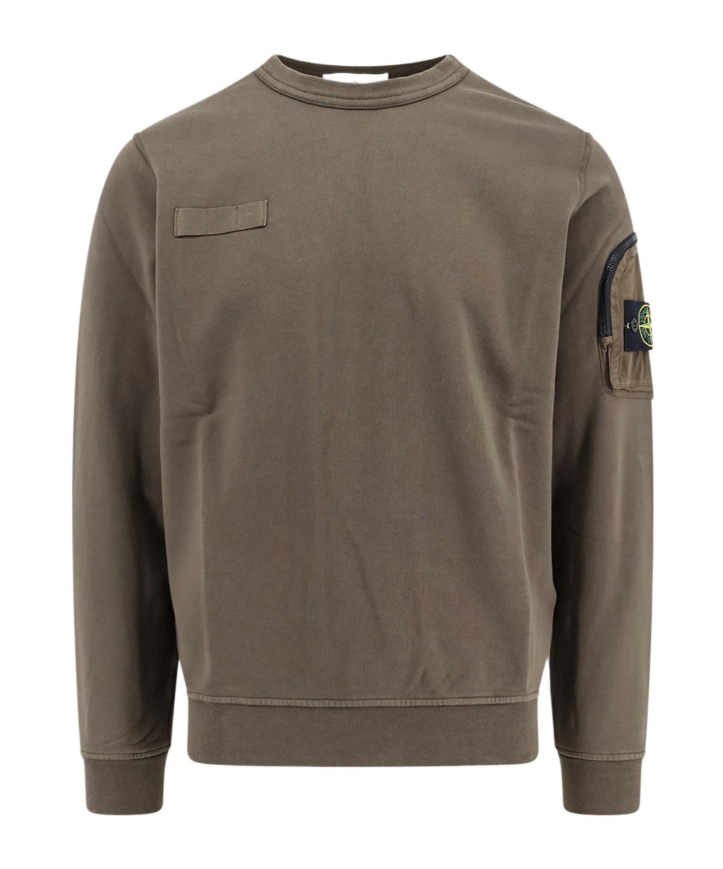 Stone Island Compass-badge Crewneck Sweatshirt In Green